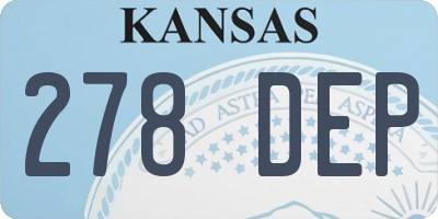 KS license plate 278DEP