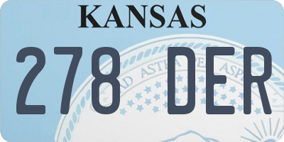 KS license plate 278DER