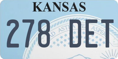 KS license plate 278DET