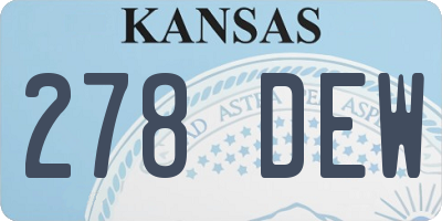 KS license plate 278DEW