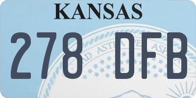 KS license plate 278DFB