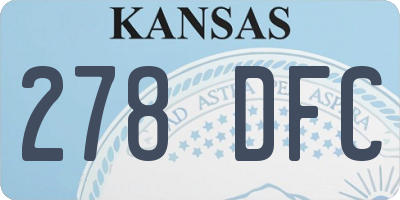 KS license plate 278DFC