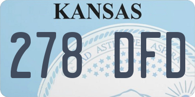 KS license plate 278DFD