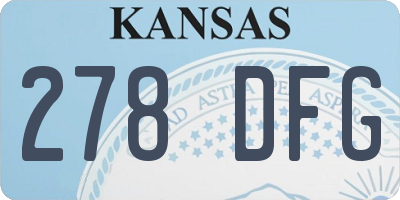 KS license plate 278DFG
