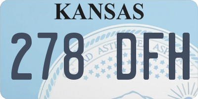 KS license plate 278DFH
