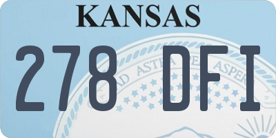 KS license plate 278DFI