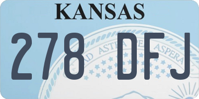 KS license plate 278DFJ