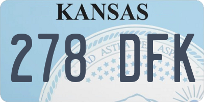 KS license plate 278DFK