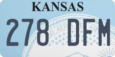 KS license plate 278DFM