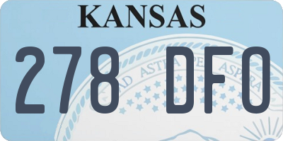 KS license plate 278DFO