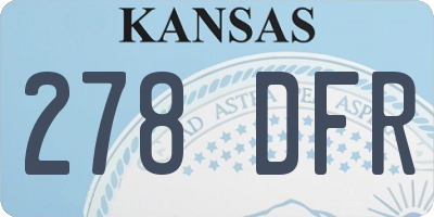 KS license plate 278DFR