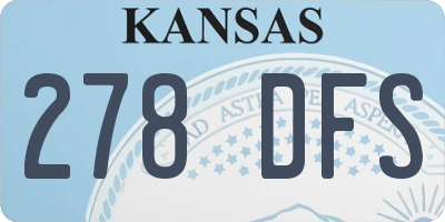 KS license plate 278DFS