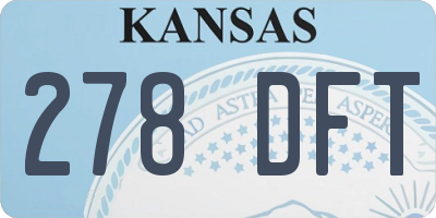 KS license plate 278DFT