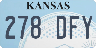 KS license plate 278DFY