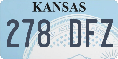 KS license plate 278DFZ