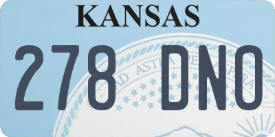 KS license plate 278DNO