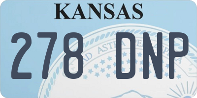 KS license plate 278DNP