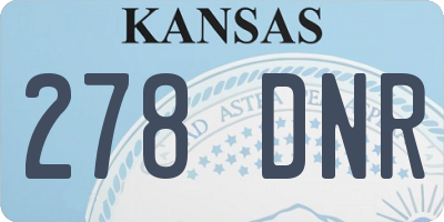 KS license plate 278DNR
