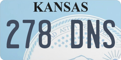 KS license plate 278DNS