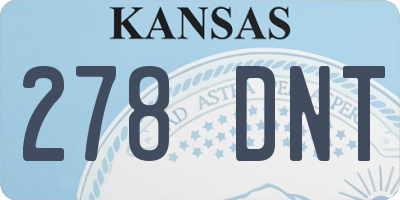KS license plate 278DNT