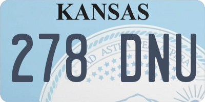 KS license plate 278DNU