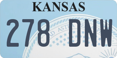 KS license plate 278DNW