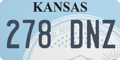 KS license plate 278DNZ