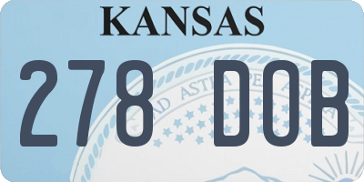 KS license plate 278DOB