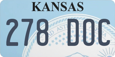 KS license plate 278DOC