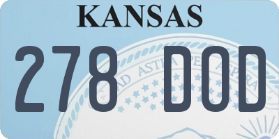 KS license plate 278DOD