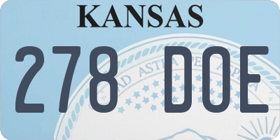 KS license plate 278DOE