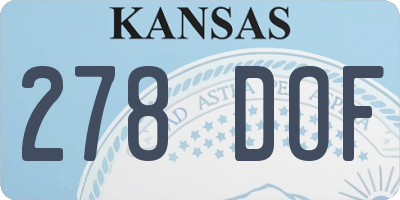 KS license plate 278DOF