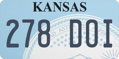 KS license plate 278DOI