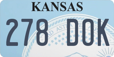 KS license plate 278DOK