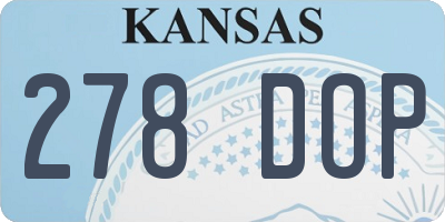 KS license plate 278DOP