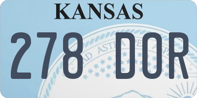 KS license plate 278DOR