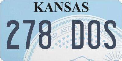 KS license plate 278DOS