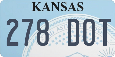 KS license plate 278DOT