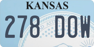 KS license plate 278DOW