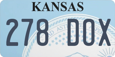 KS license plate 278DOX