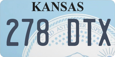 KS license plate 278DTX