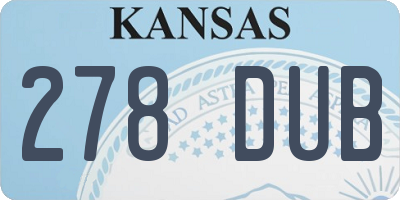 KS license plate 278DUB