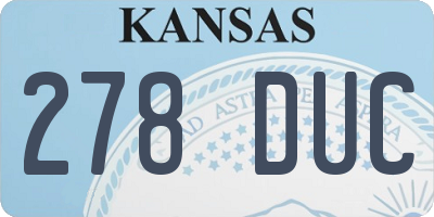 KS license plate 278DUC