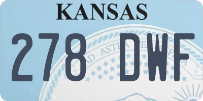 KS license plate 278DWF