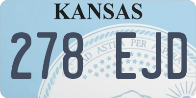 KS license plate 278EJD