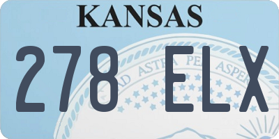 KS license plate 278ELX