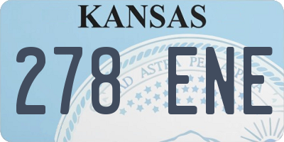 KS license plate 278ENE