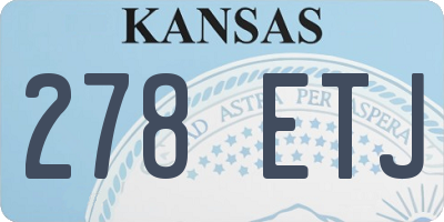 KS license plate 278ETJ