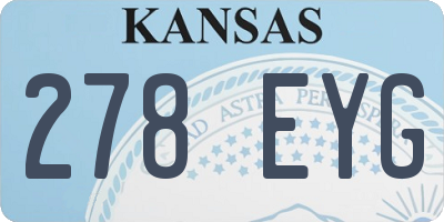 KS license plate 278EYG