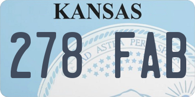 KS license plate 278FAB